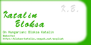 katalin bloksa business card